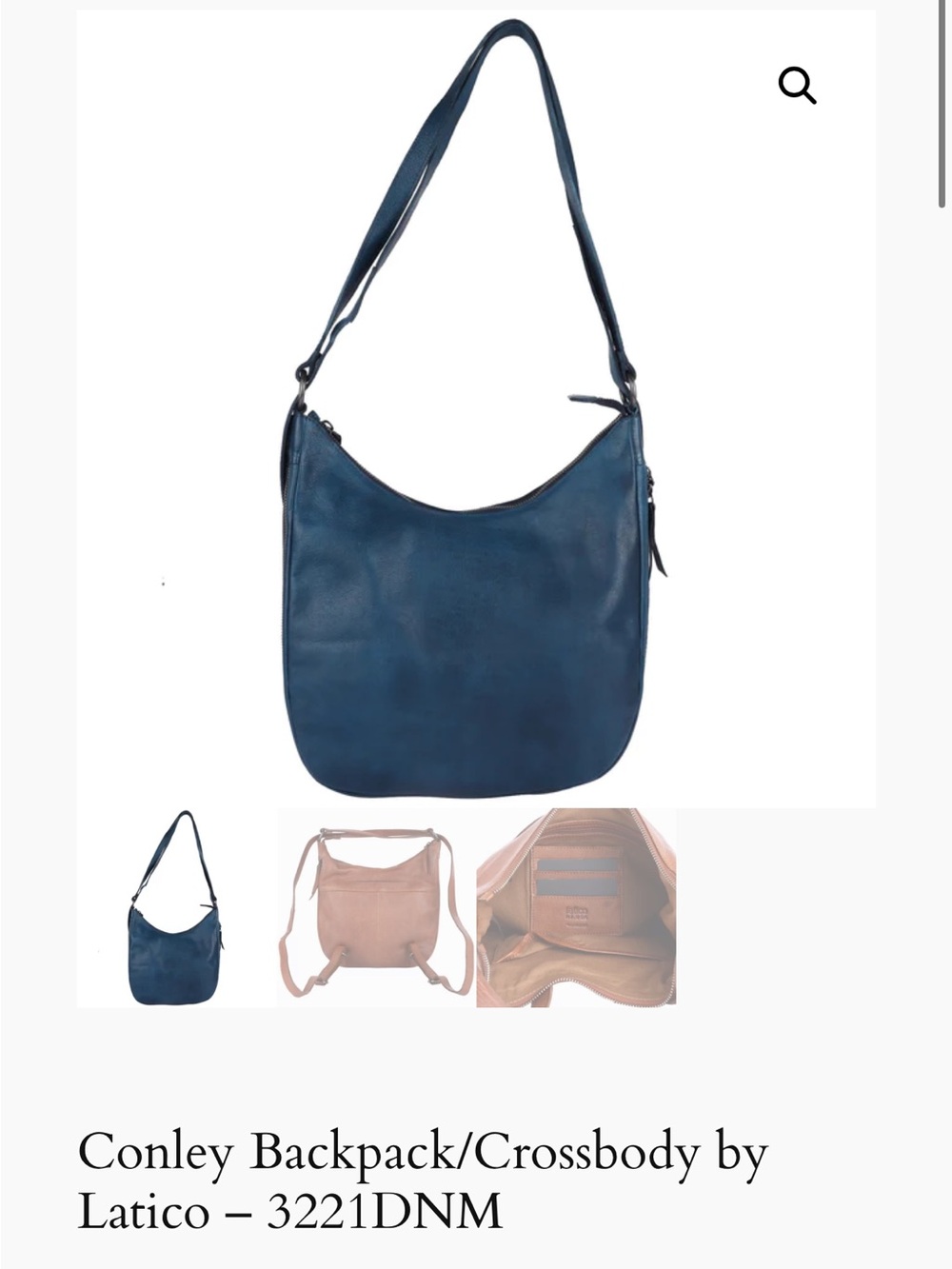 New Conley Backpack/Crossbody by Latico – Denim 3221DNM - Picture 3 of 5